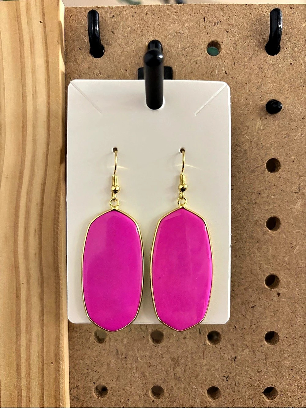 Gold Drop Earrings Pink & Gold